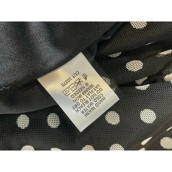 ke•ned•ik sheer polka dot long sleeve V-neck dress Size S - Picture 7 of 7